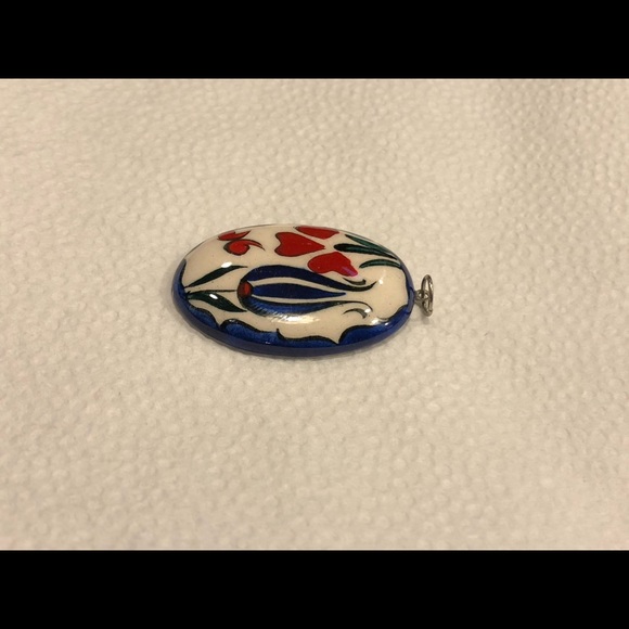 Turkish iznik tile necklace handmade - Picture 3 of 5